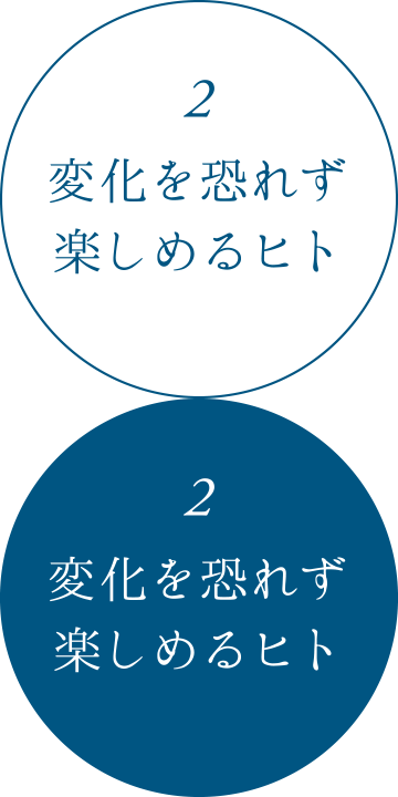 2:変化を恐れず楽しめるヒト